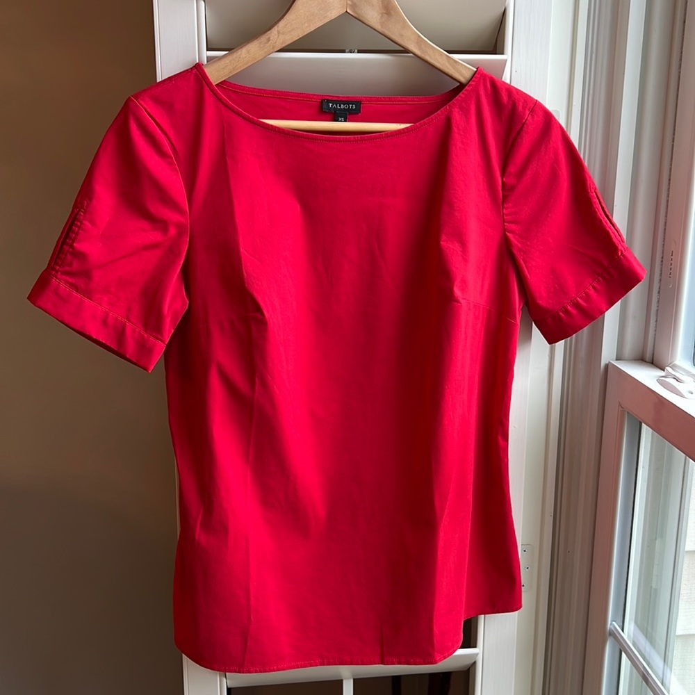 EUC Talbots Red SS Business Casual Blouse S